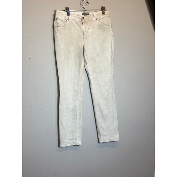 Chico's So Slimming beige denim jeans with stud details Sz 1 US 8 - Picture 2 of 9